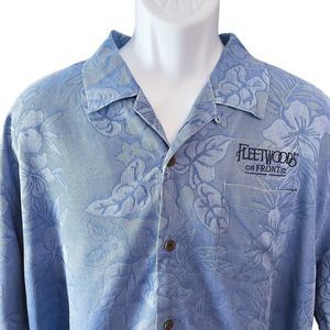 Tommy Bahama Camp Shirt Fleetwood’s Hawaii 100% Silk Original Fit Blue Floral XL